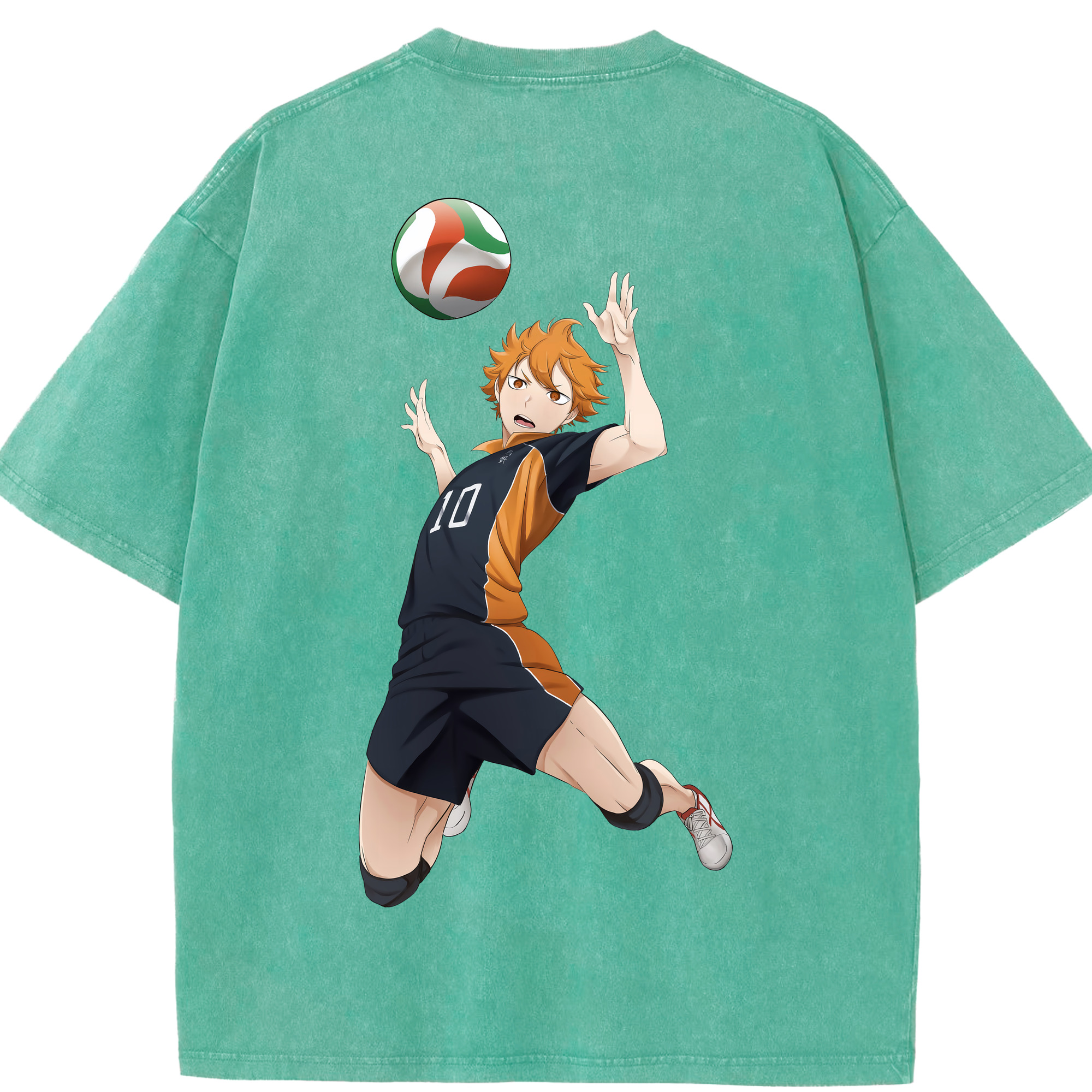 （画像用） ハイキュー!! Haikyu!! 綿100% ヴィンテージ風 半袖Tシャツ（背面プリント）